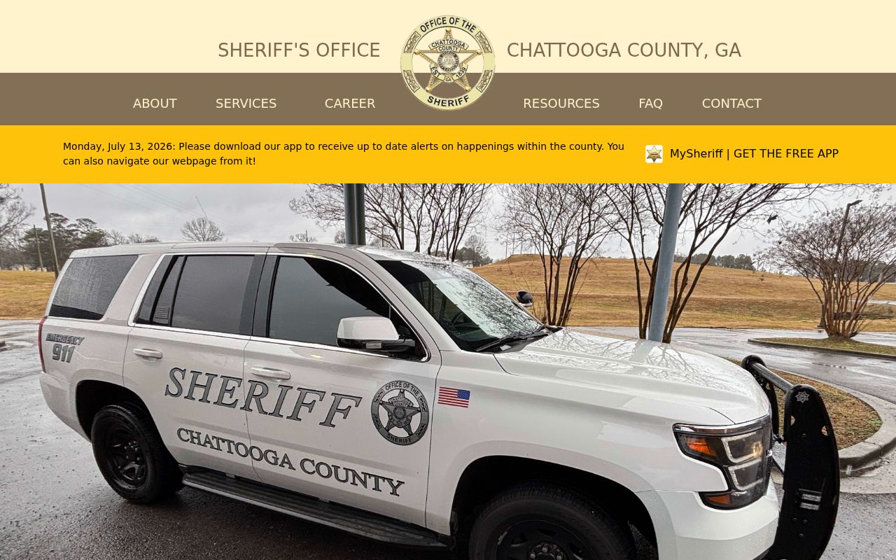 Chattooga County criminal history source at the Sheriff's Office