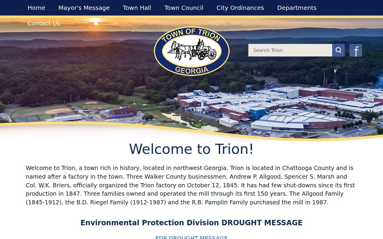 Town of Trion criminal records government homepage